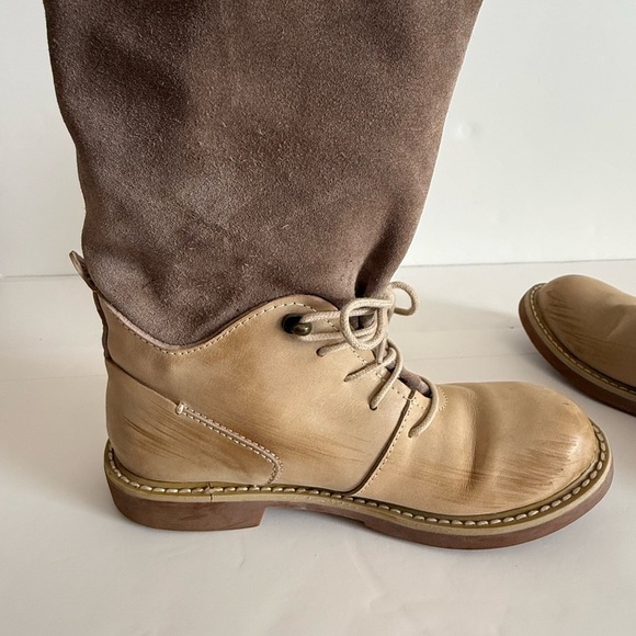 Tan and Brown Lace Up Boots with Sturdy Sole - Picture 15 of 15